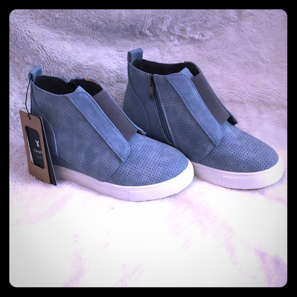 Light Blue Wedge Shoe